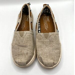 Toms Natural Burlap Bimini Shoes Size 12Y